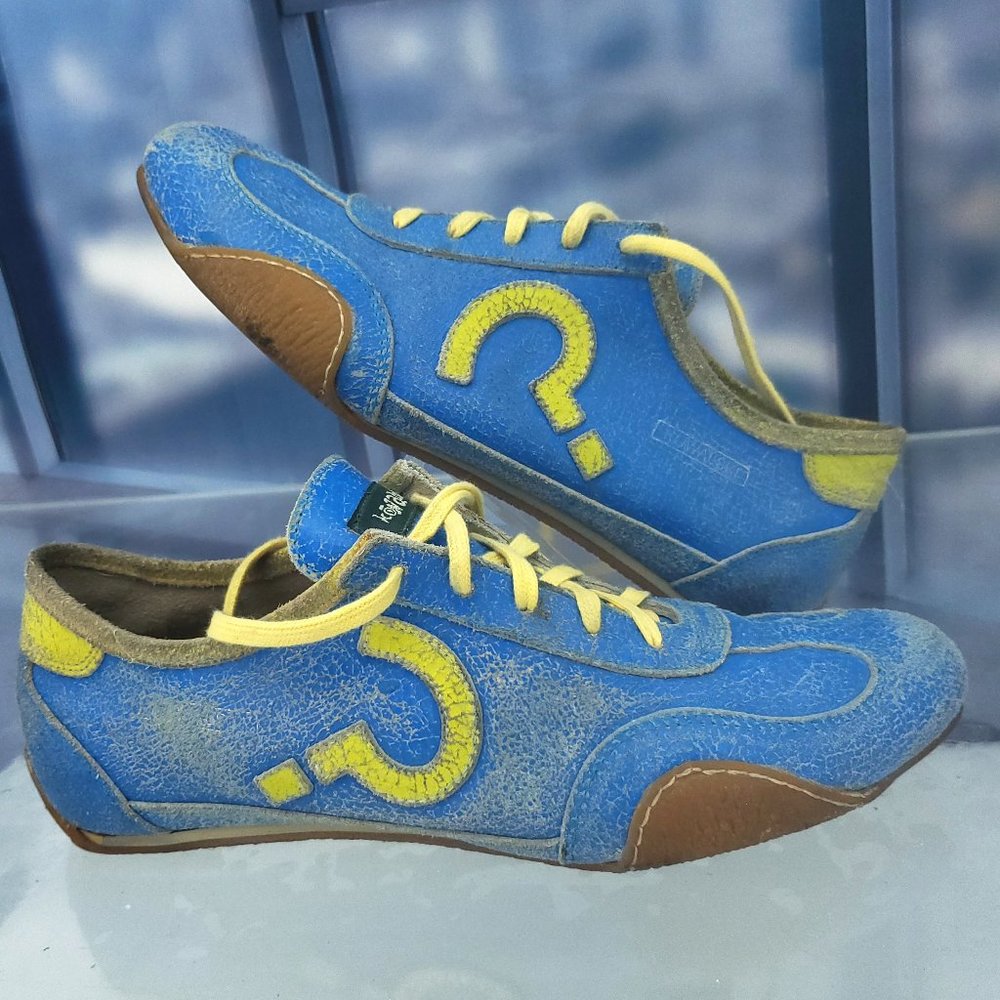 Kowalski Shoes Distressed BLUE Leather Retro Bowling Sneakers US 9 Euro 42